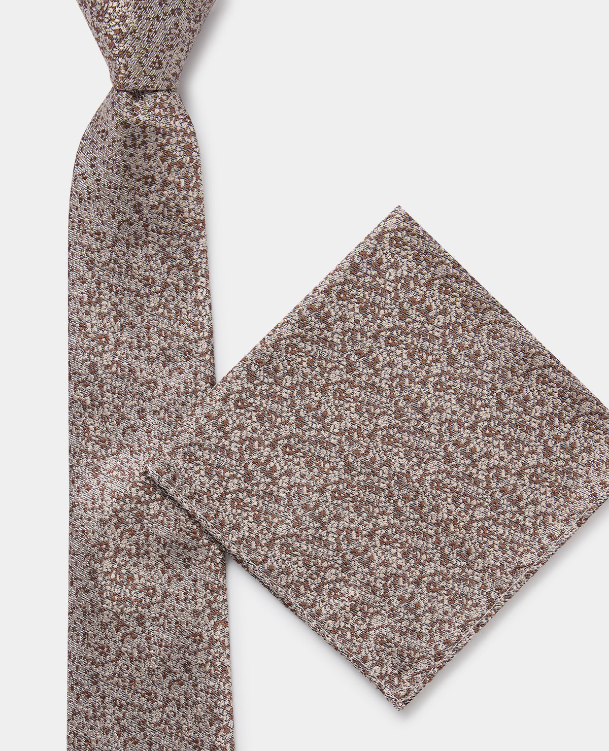 Man wearing a brown Abstract Print Silk Tie