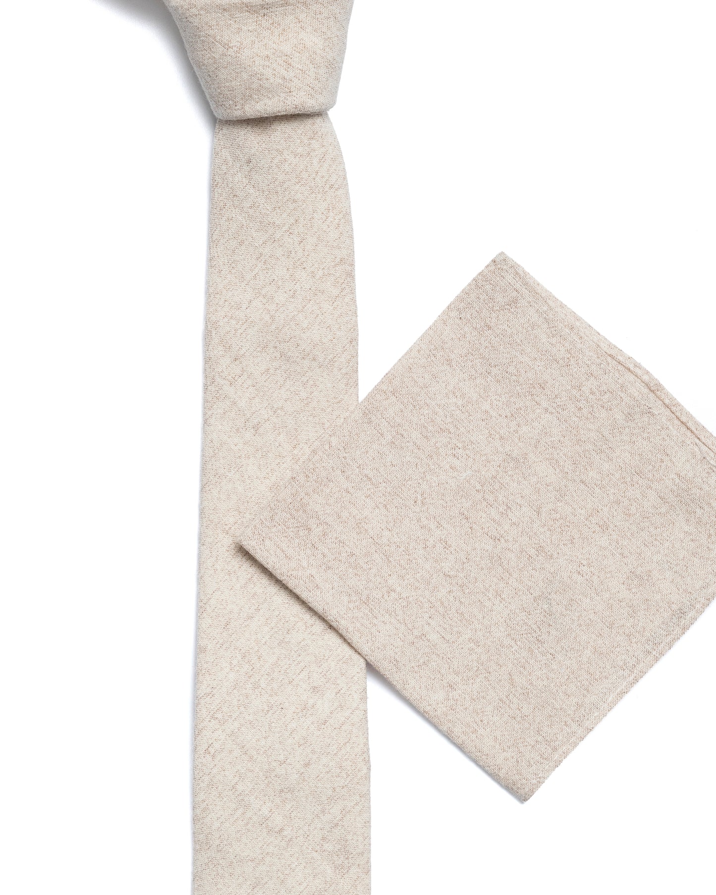 Brown Plain Cotton-Linen Tie