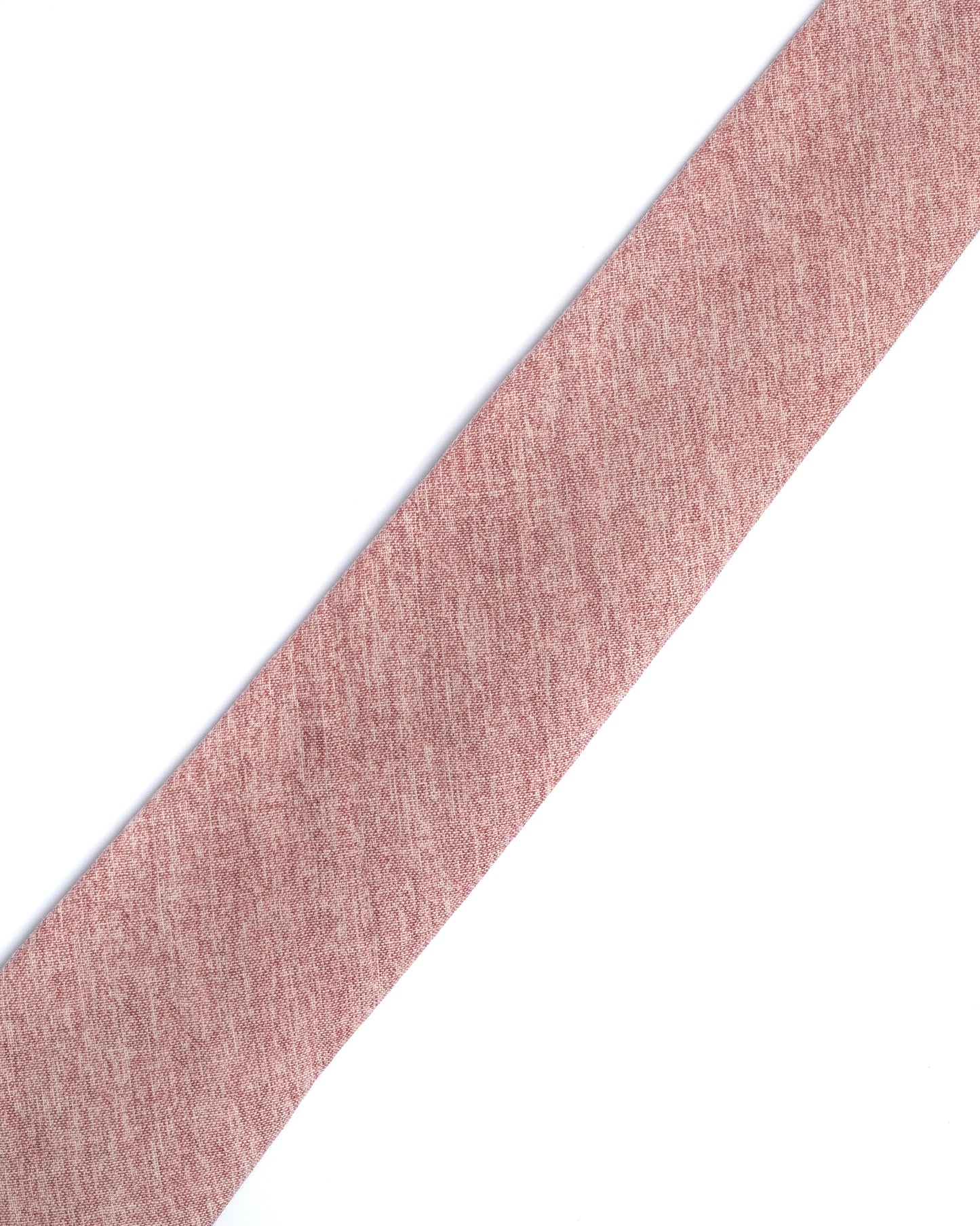 Red Plain Cotton-Linen Tie