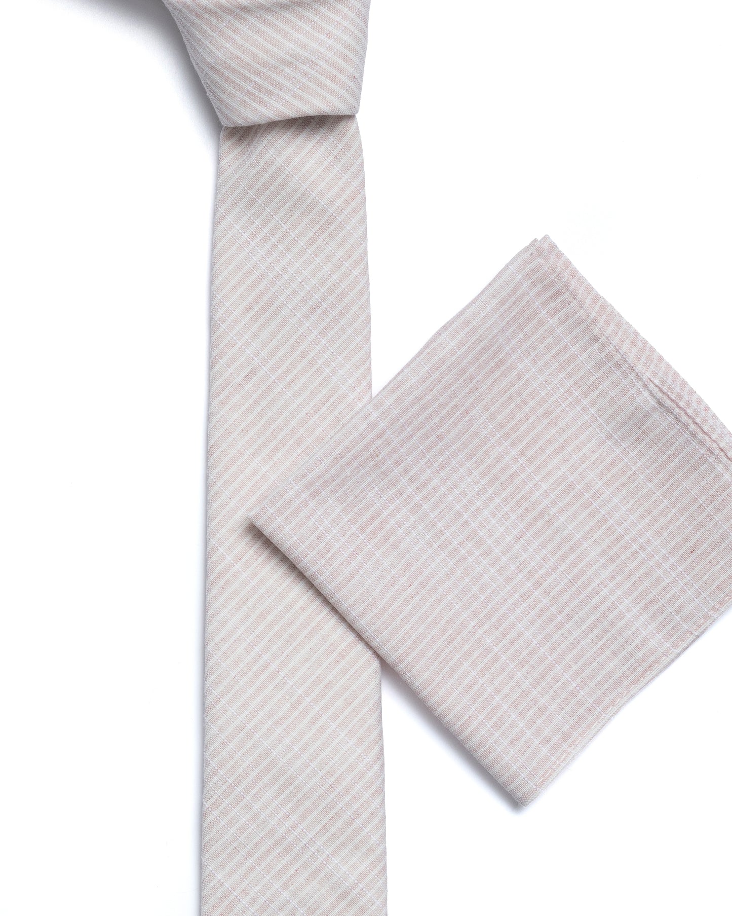 Stone Stripe Cotton-Linen Tie