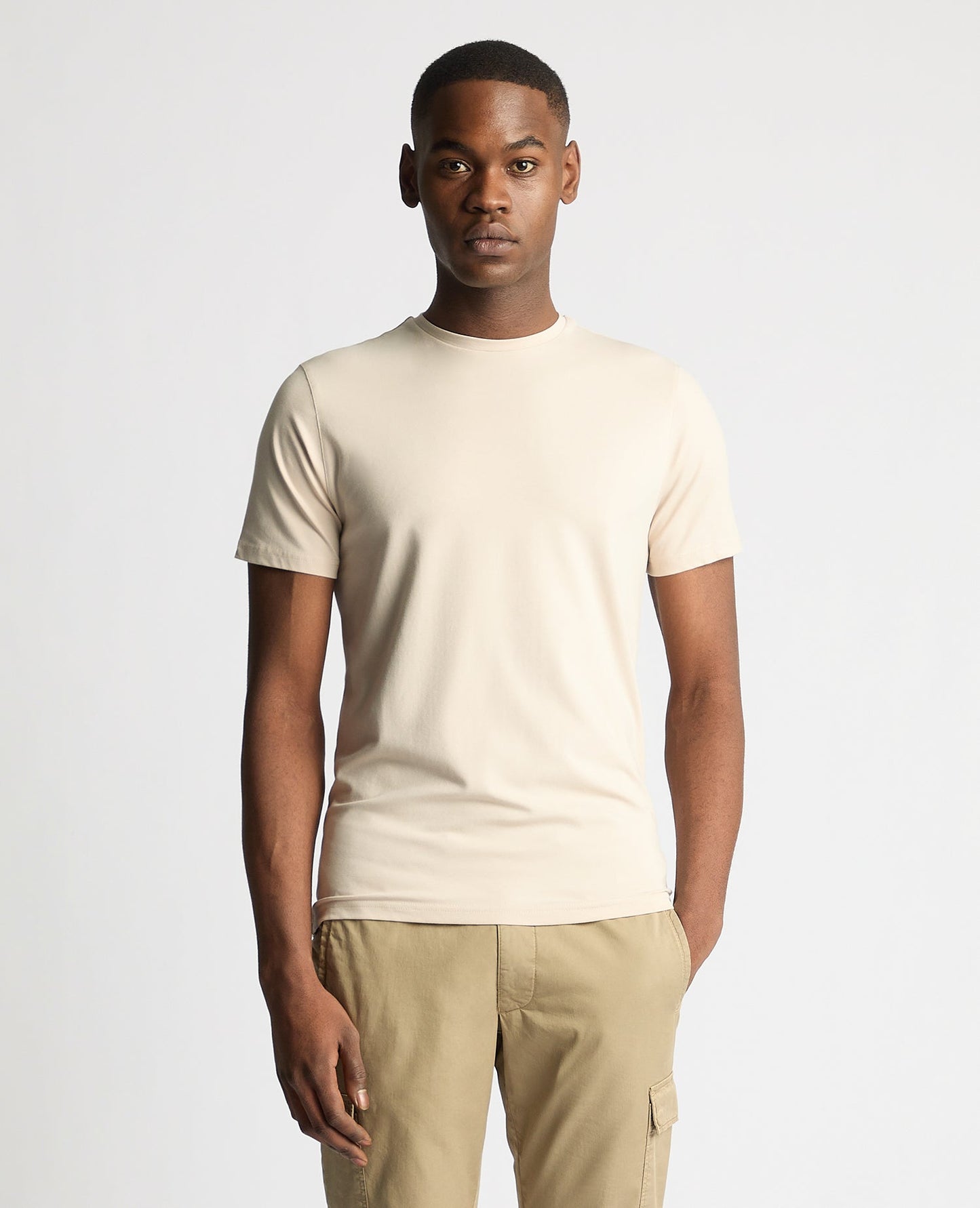 Tapered Fit Cotton-Stretch T-Shirt