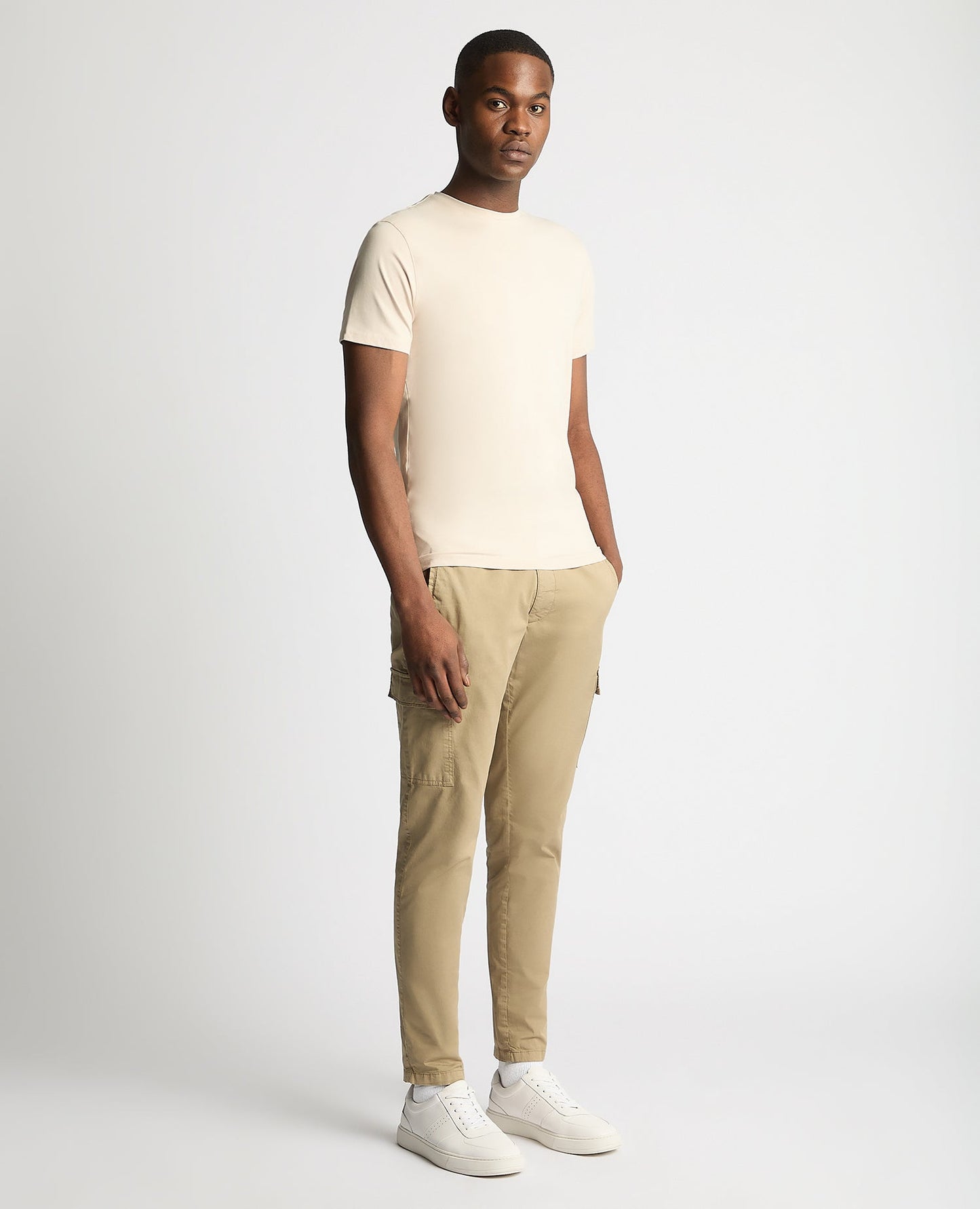 Tapered Fit Cotton-Stretch T-Shirt