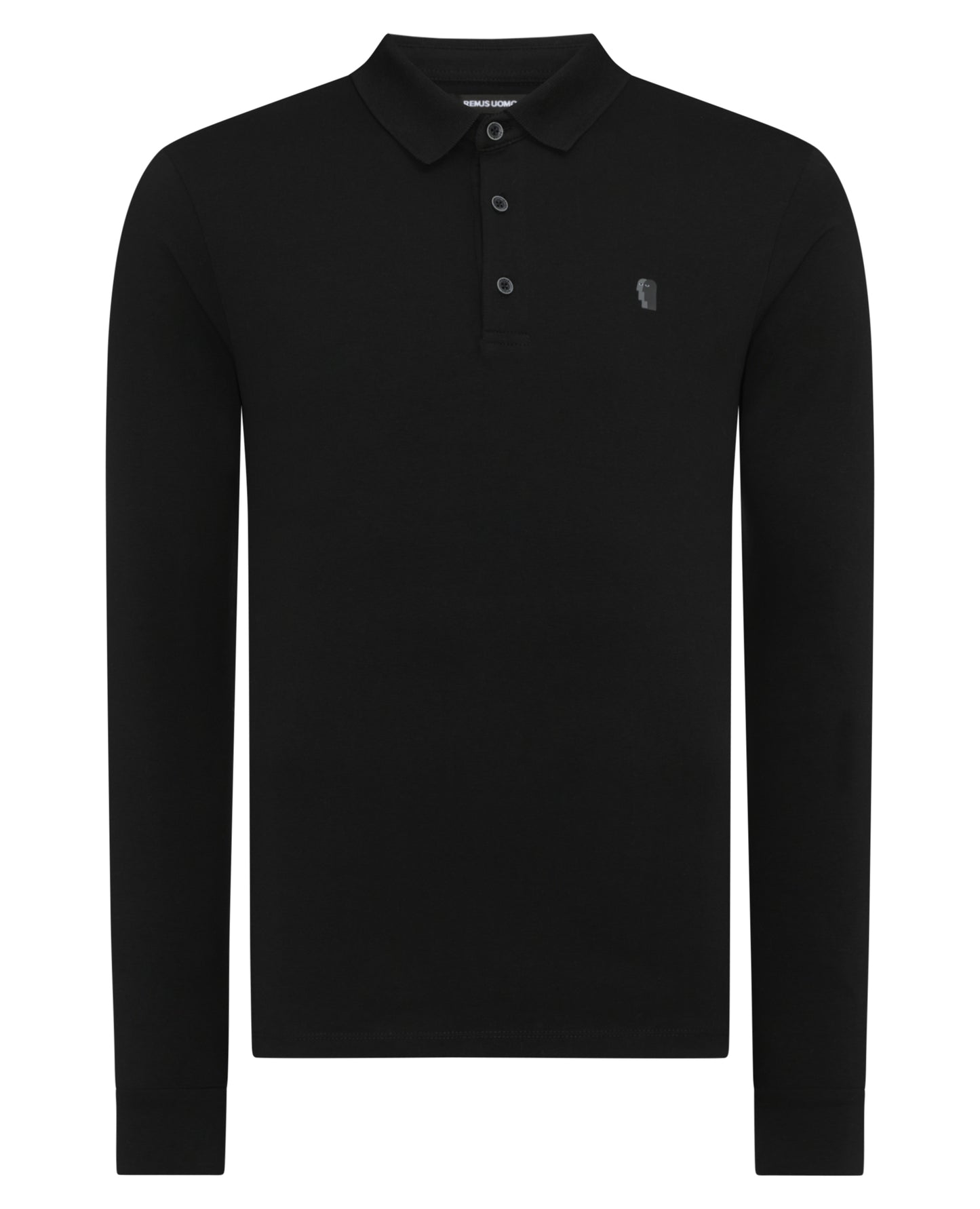 Tapered Fit Cotton-Stretch Long-Sleeve Polo Shirt