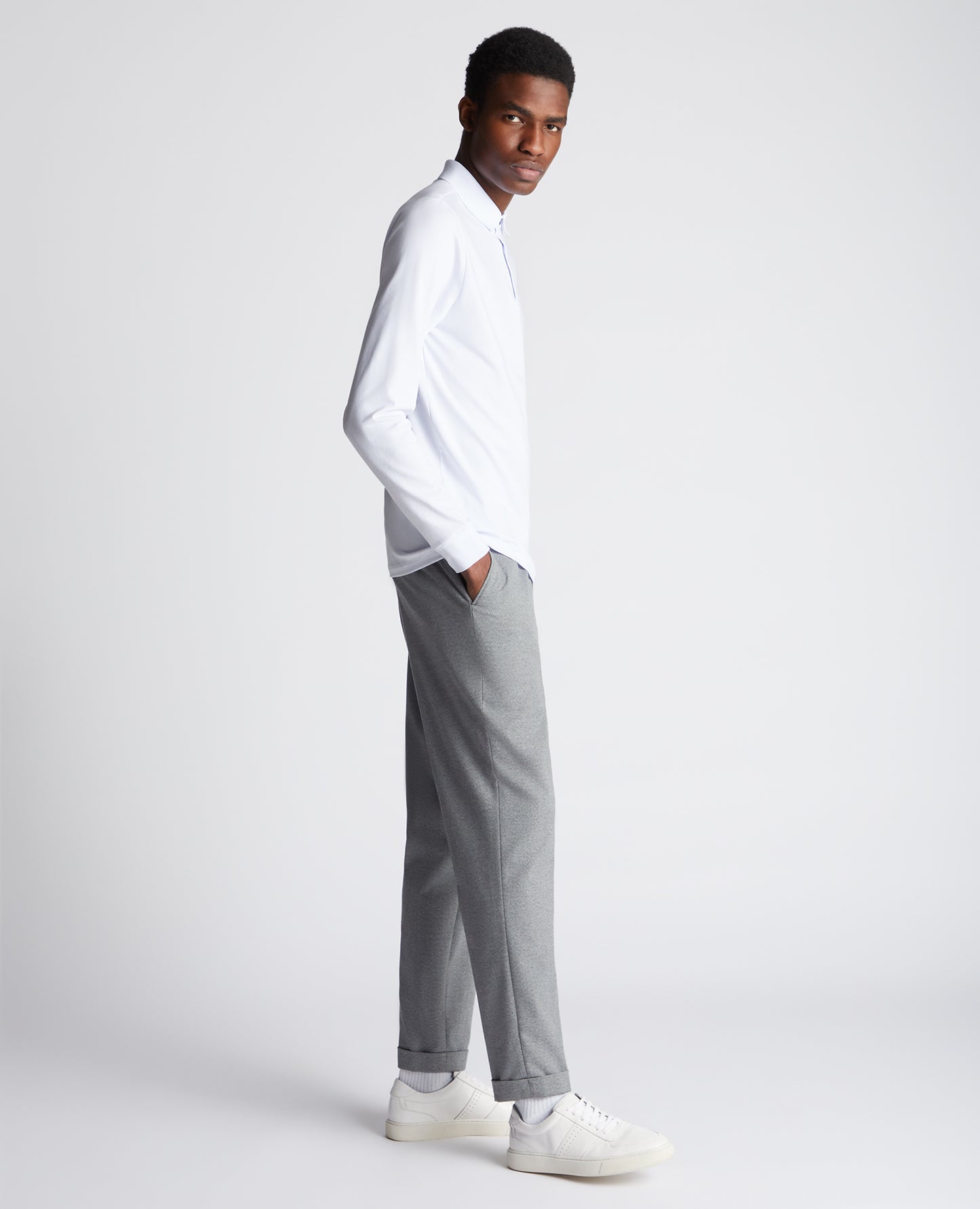 Tapered Fit Cotton-Stretch Polo Shirt