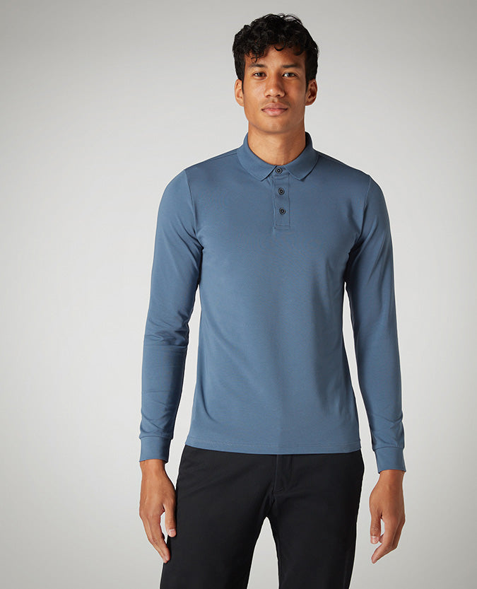Tapered Fit Cotton-Stretch Polo Shirt