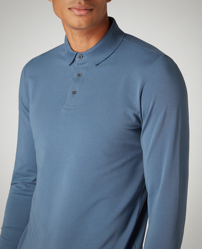 Tapered Fit Cotton-Stretch Polo Shirt