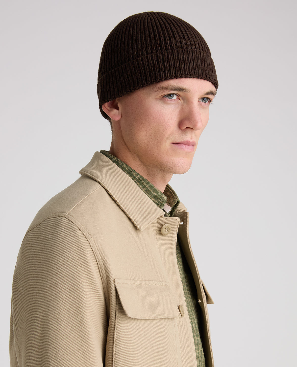 Brown Rib Knit Hat