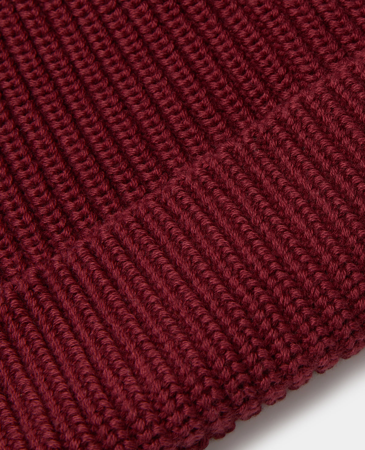 Dark Red Rib Knit Hat
