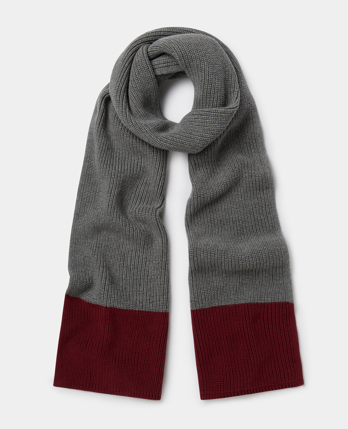 Grey Two Tone Knit Scarf