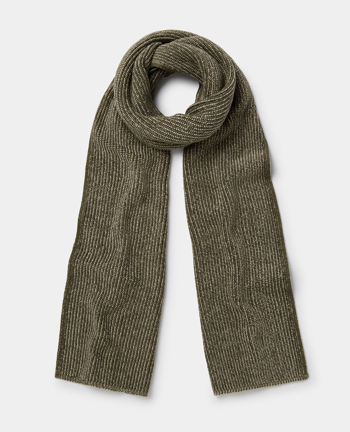 Green Rib Knit Scarf