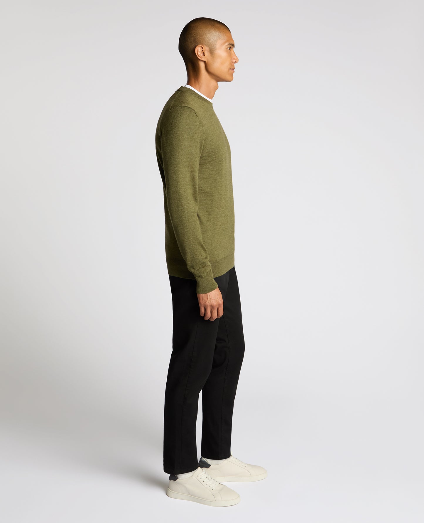 Crew Neck Merino Wool-Blend Sweater