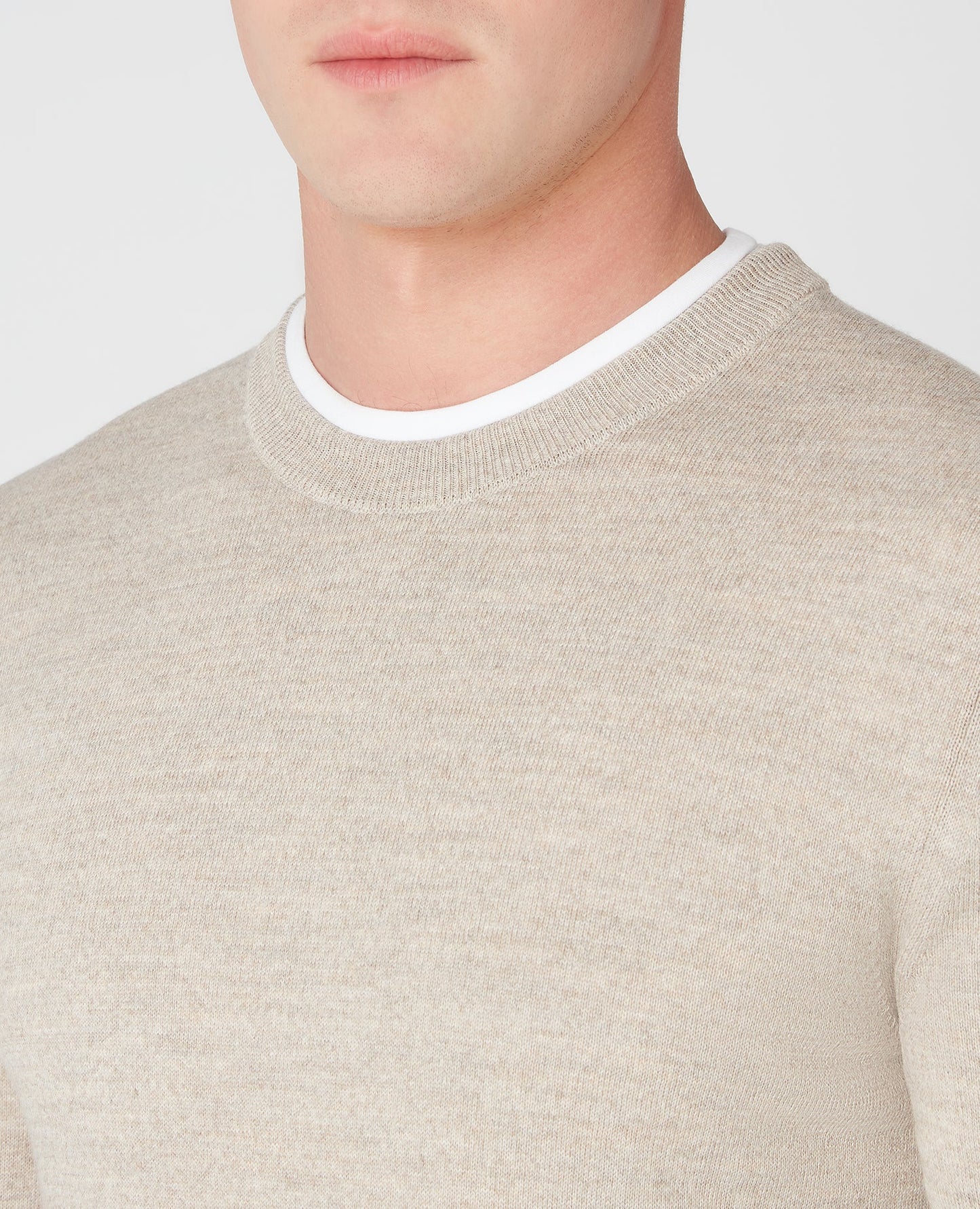 Tapered Fit Merino Wool-Blend Crew Neck Sweater