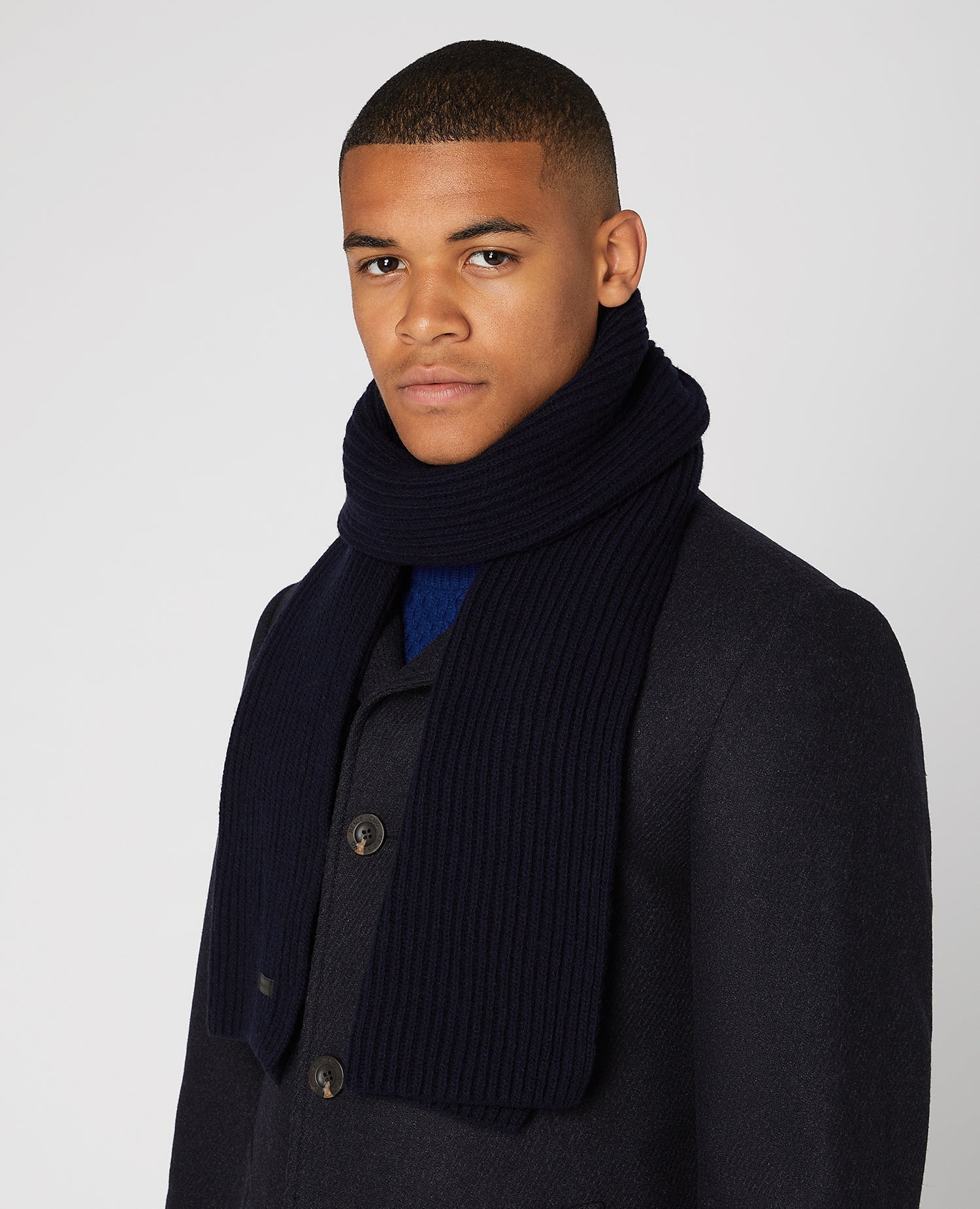 Rib-Knit Wool Rich Scarf – Remus Uomo