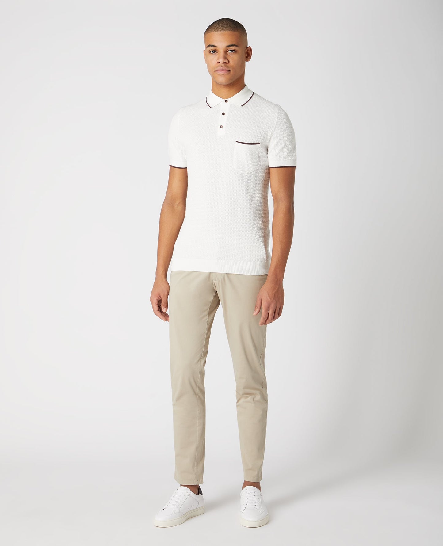 Slim Fit Knitted Cotton Short-Sleeve Polo Shirt
