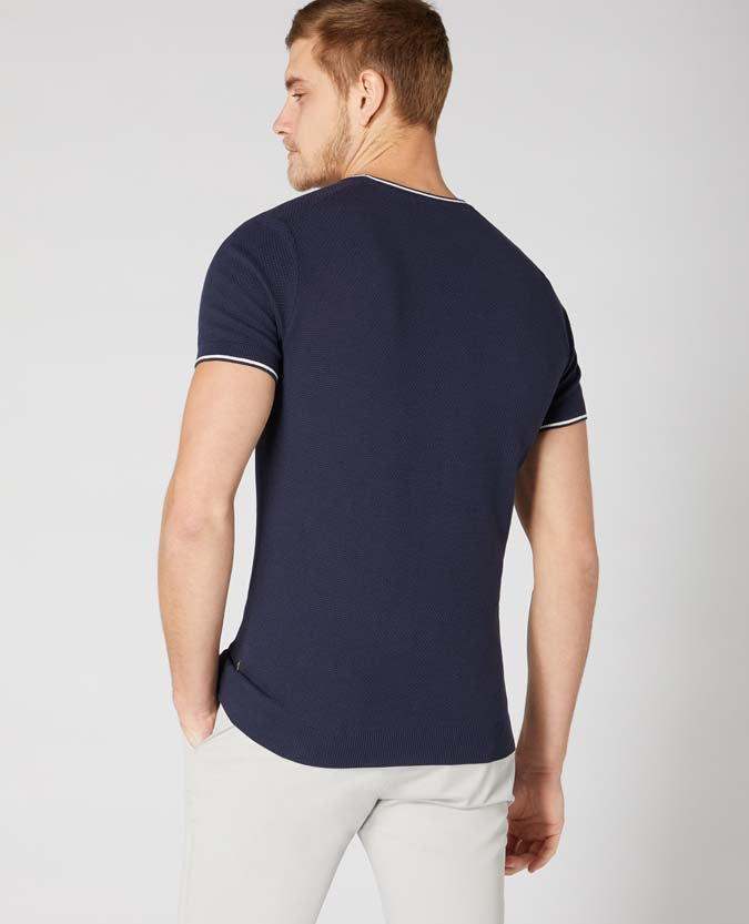 Slim Fit Knitted Cotton T-Shirt