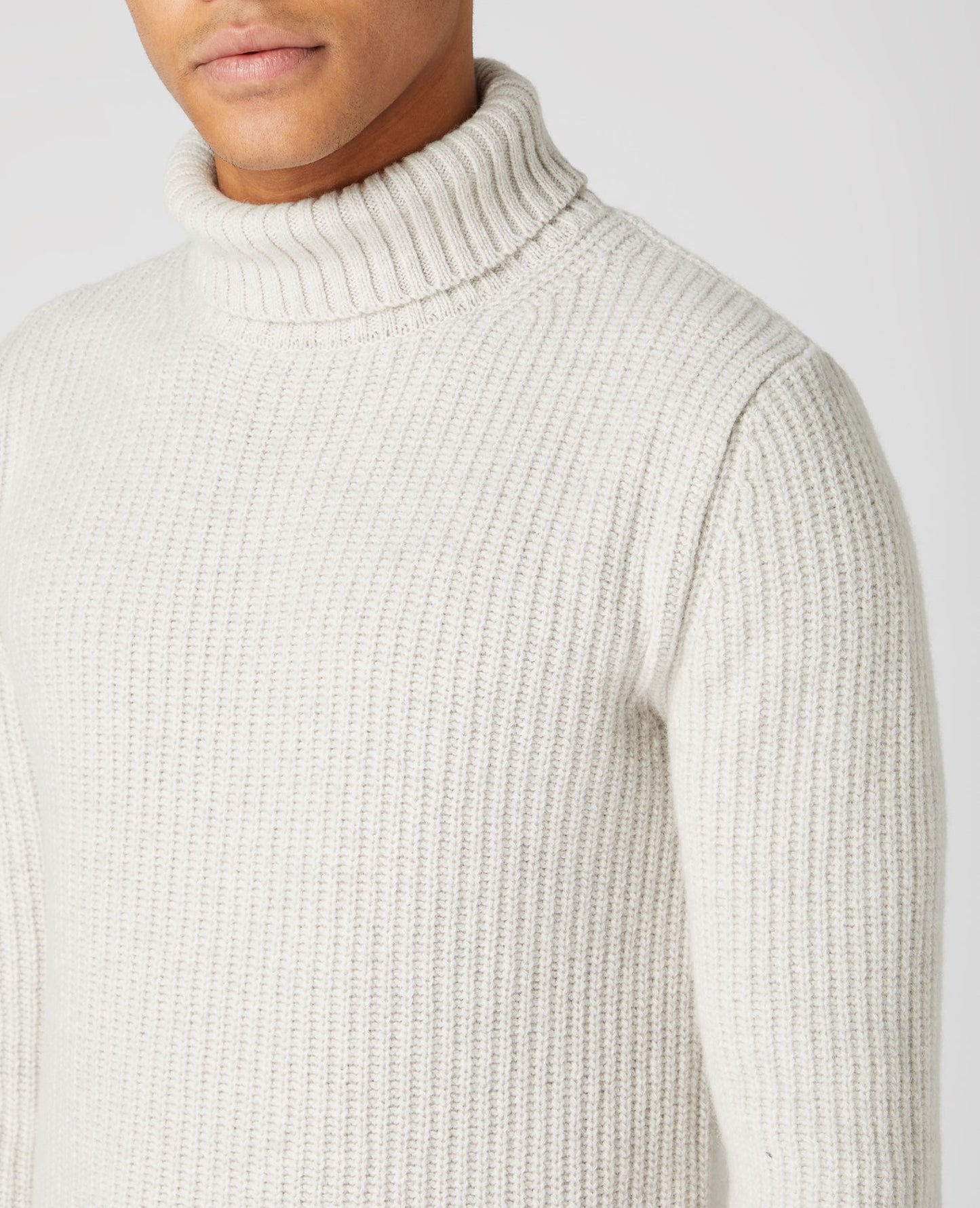 Tapered Fit Wool-Rich Roll Neck Sweater