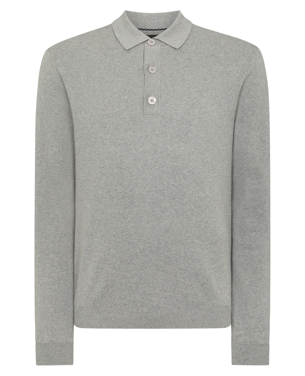 Man wearing a grey Relaxed Fit Cotton Knitted Polo