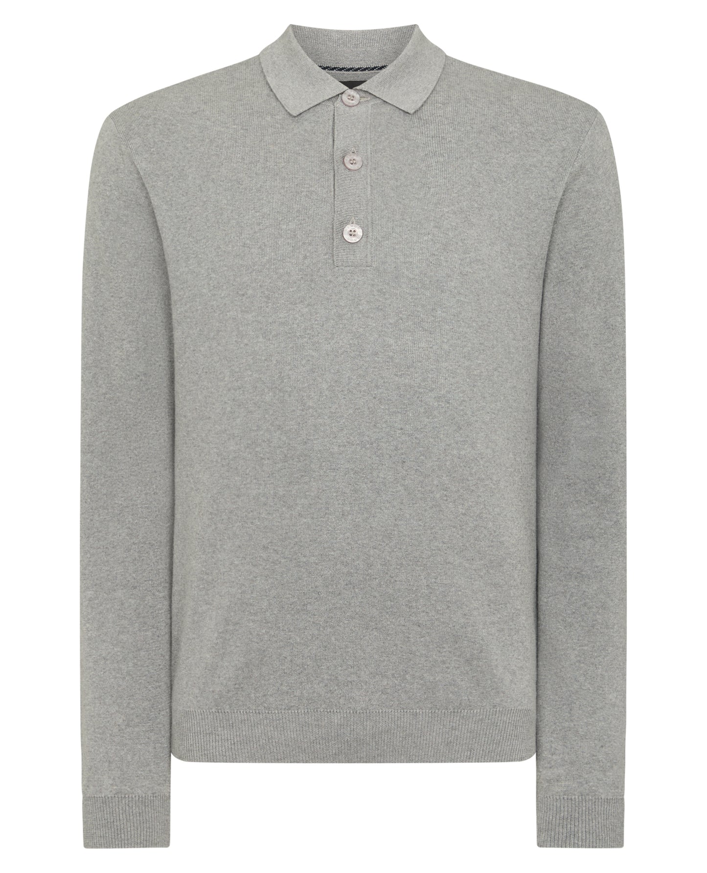 Man wearing a grey Relaxed Fit Cotton Knitted Polo