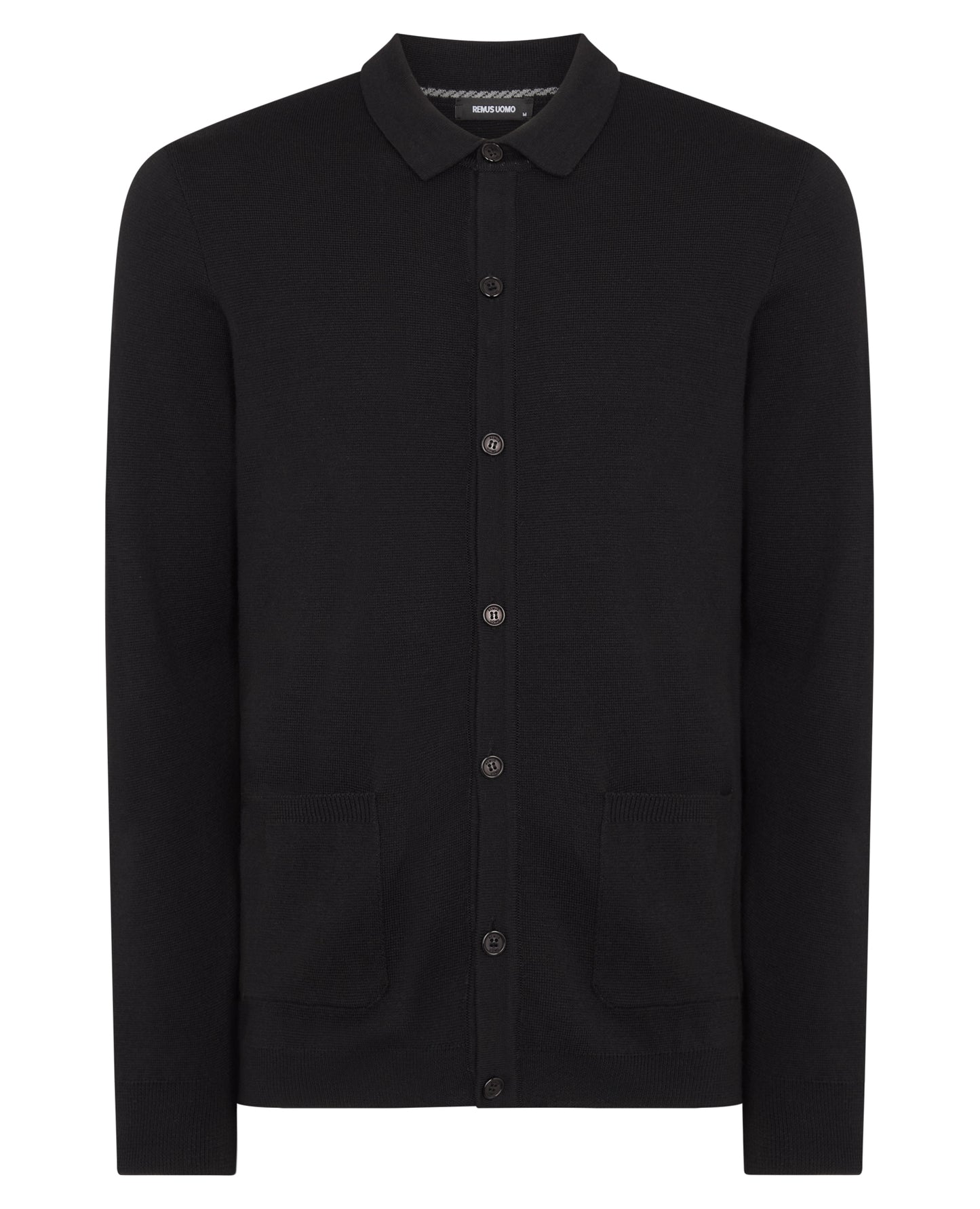 Man wearing a black Tapered Fit Cardigan