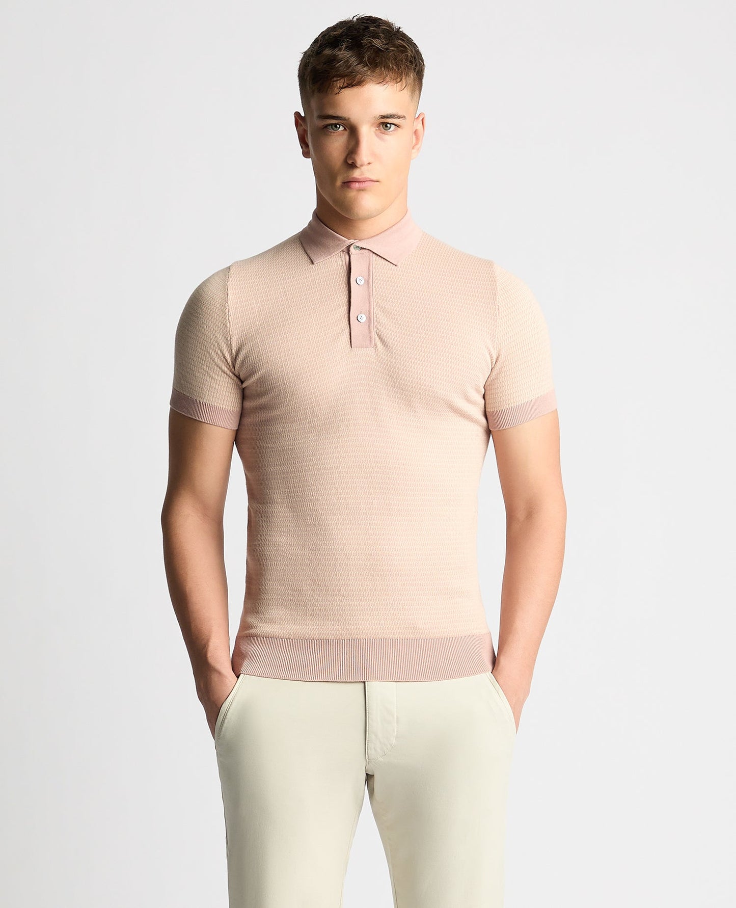 Knitted Cotton Short-Sleeve Polo