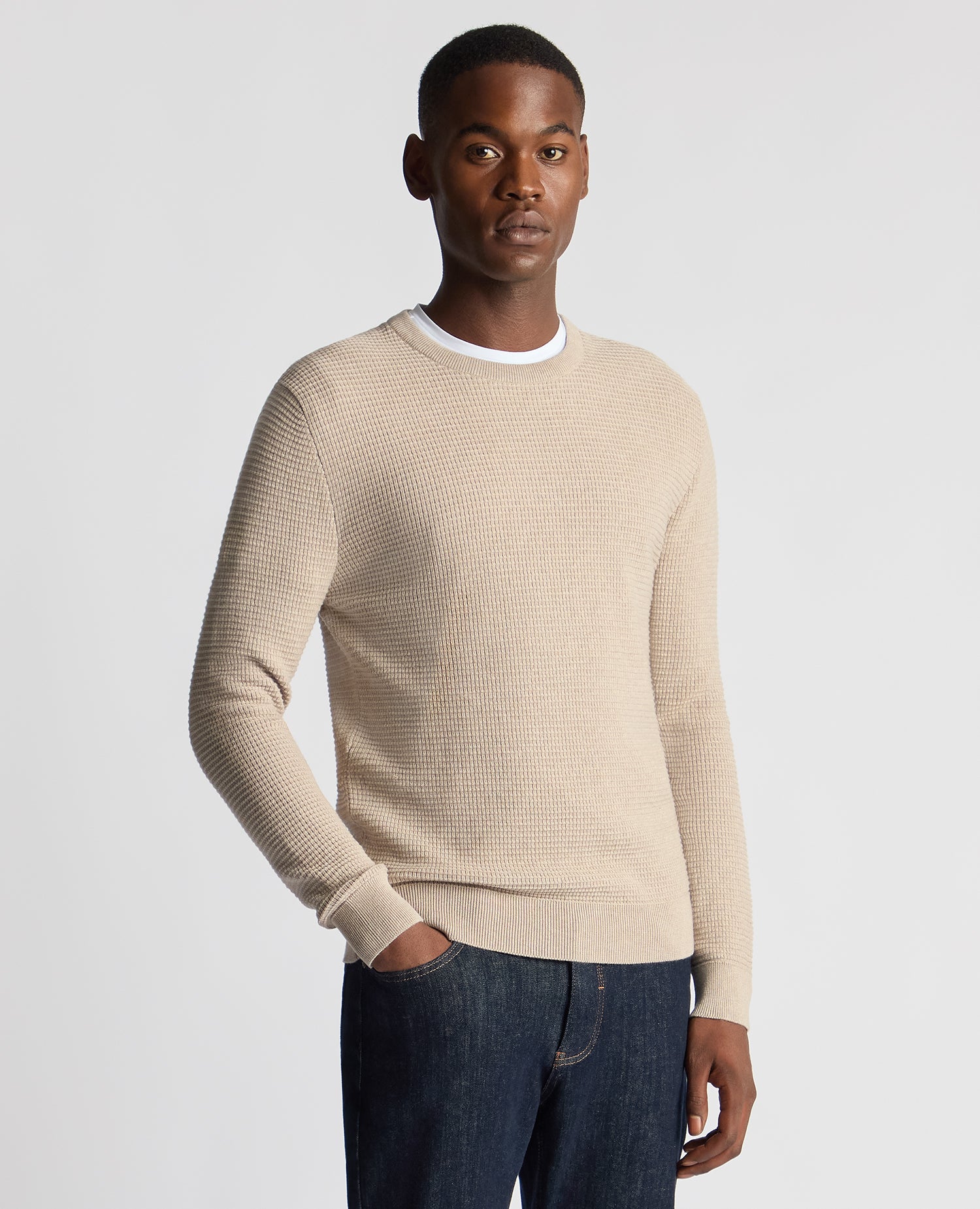 Tapered Fit Cotton Crew Neck Sweater – Remus Uomo