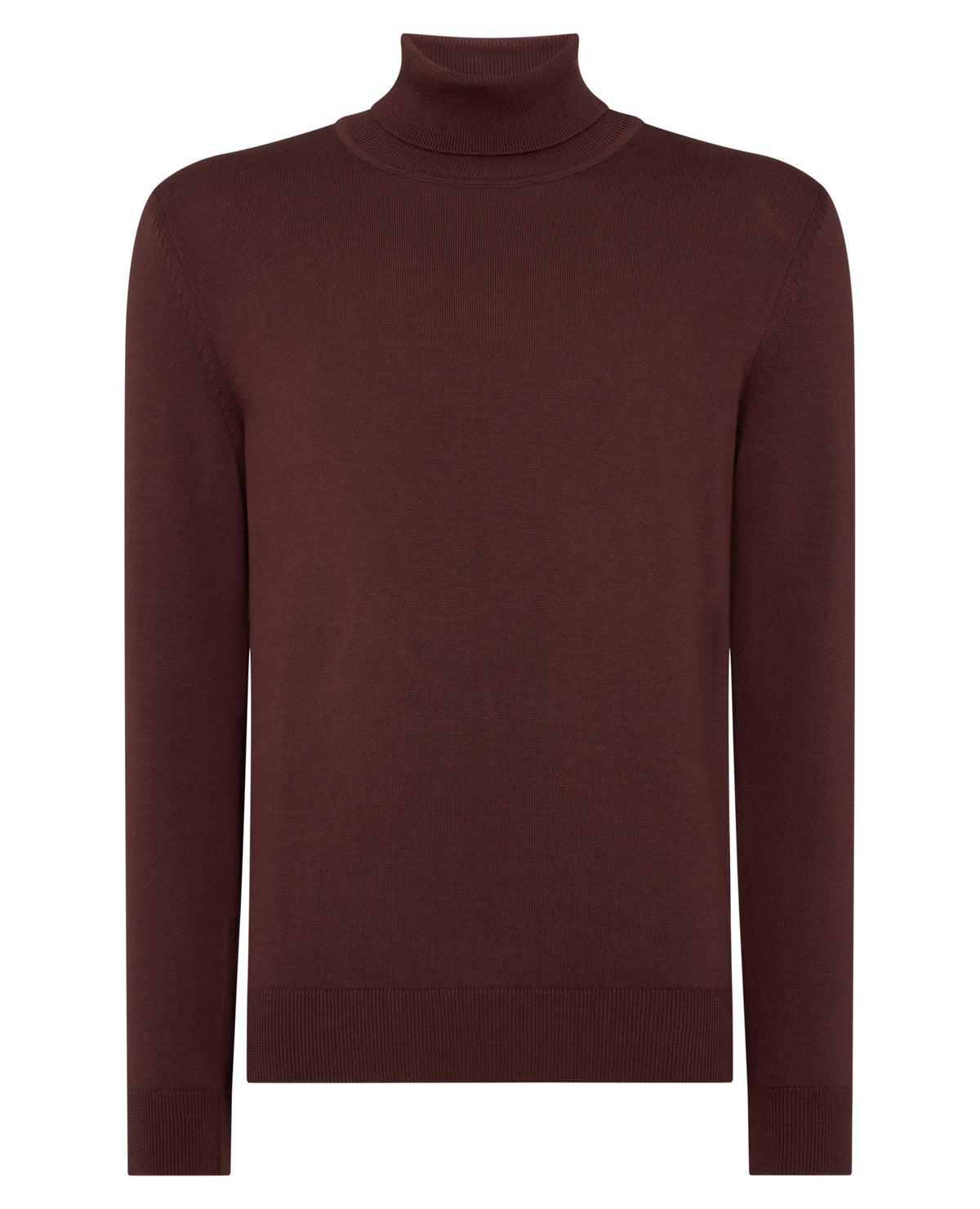 Man wearing a brown Roll Neck Cotton Sweater