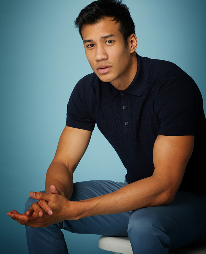 Slim Fit Knitted Cotton Polo Shirt