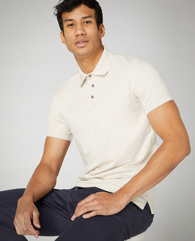 Tapered Fit Cotton-Stretch Polo Shirt