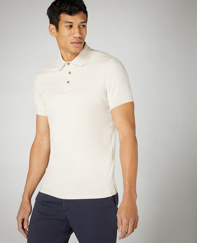 Tapered Fit Cotton-Stretch Polo Shirt