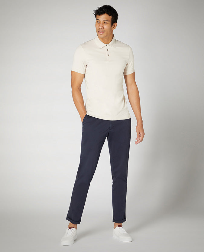 Tapered Fit Cotton-Stretch Polo Shirt