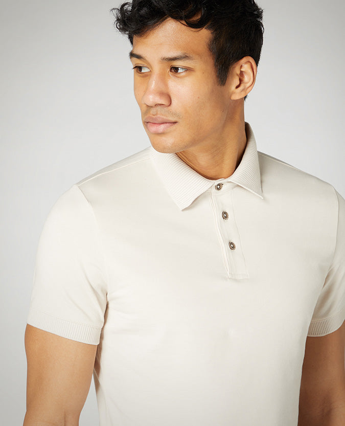 Tapered Fit Cotton-Stretch Polo Shirt