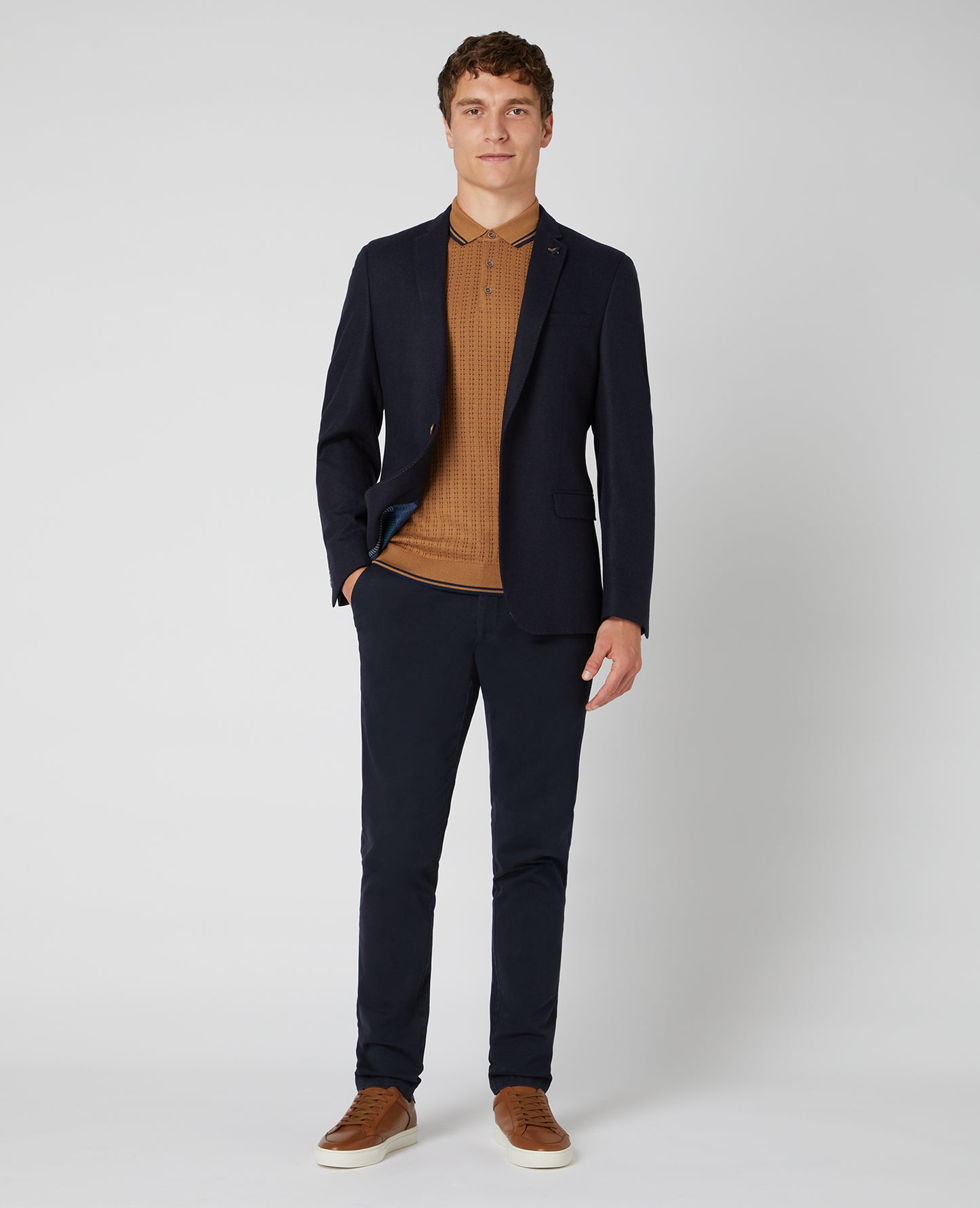 Slim Fit Merino Wool-Blend Polo Shirt
