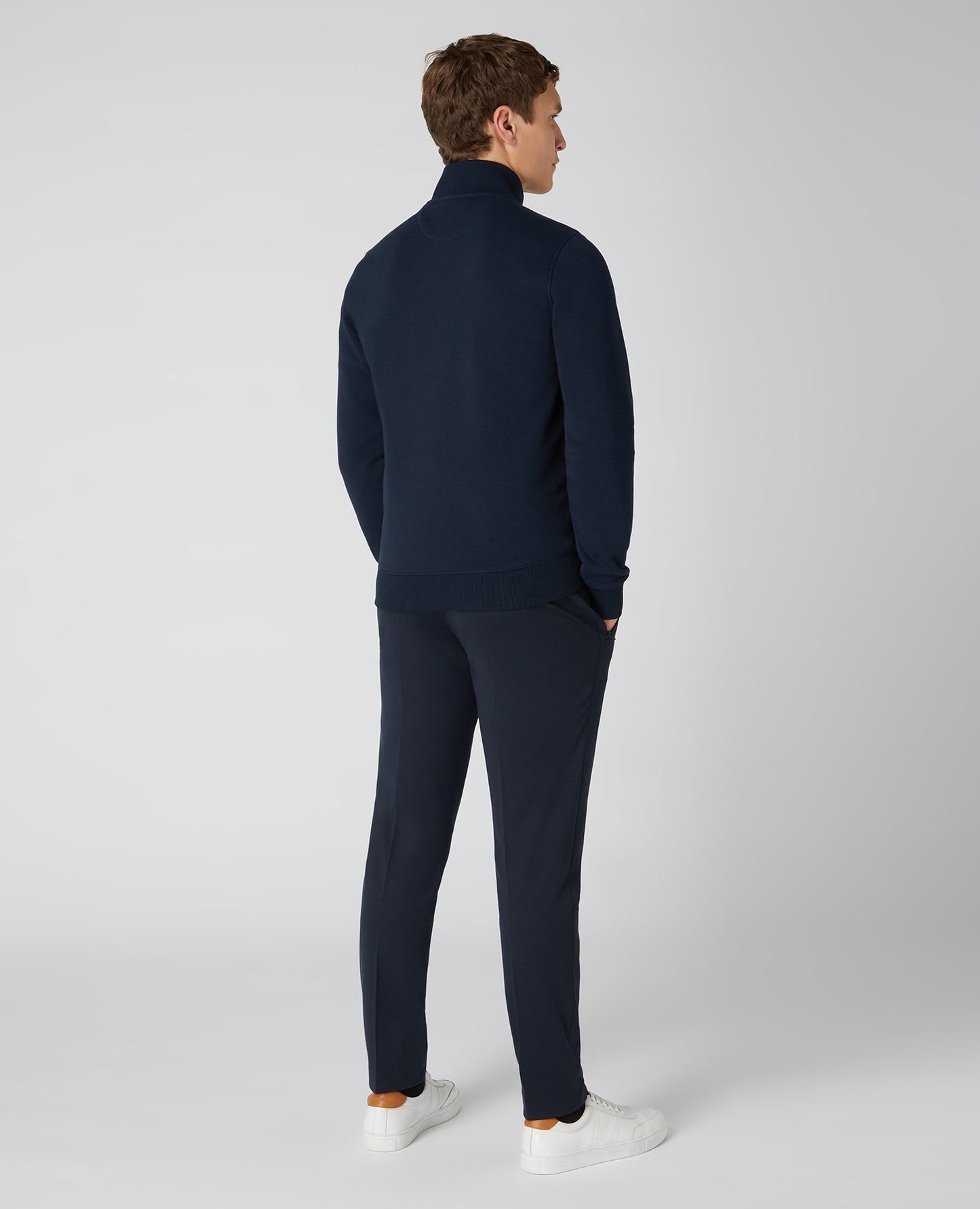Tapered Fit Quilted Full Zip Sweatshirt