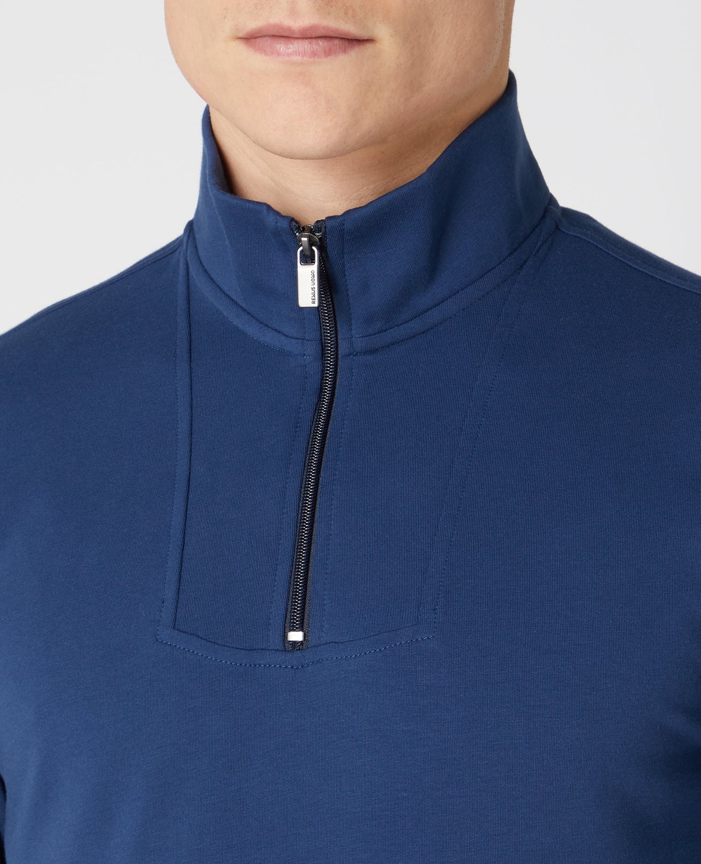 Tapered Fit Cotton-Stretch Half-Zip Sweatshirt