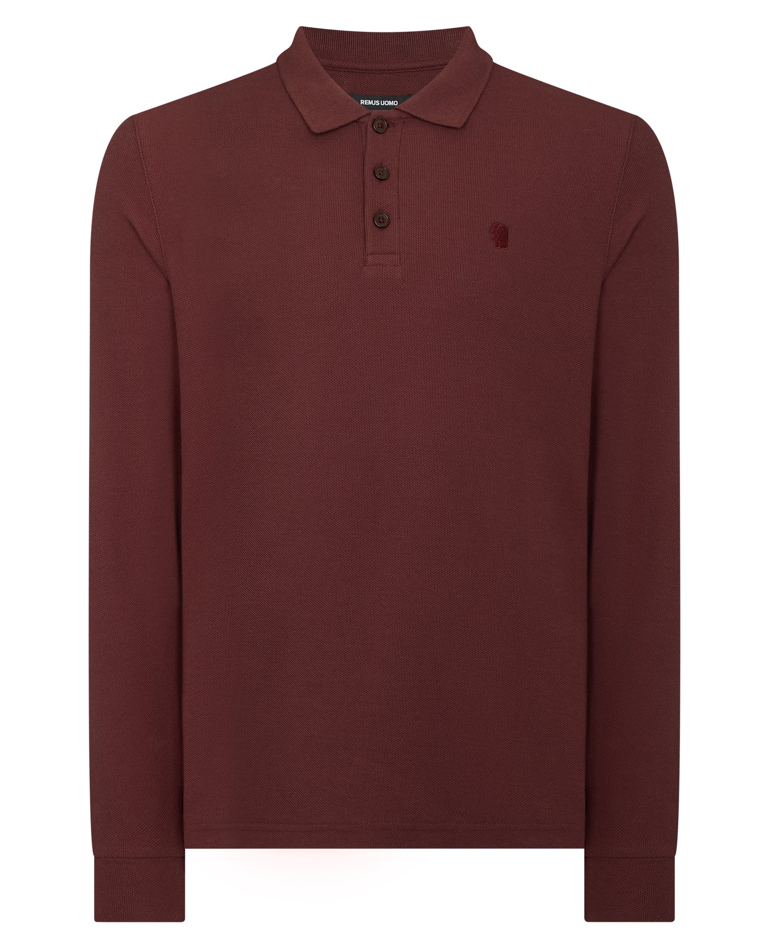 Man wearing a orange Long-Sleeve Cotton Polo