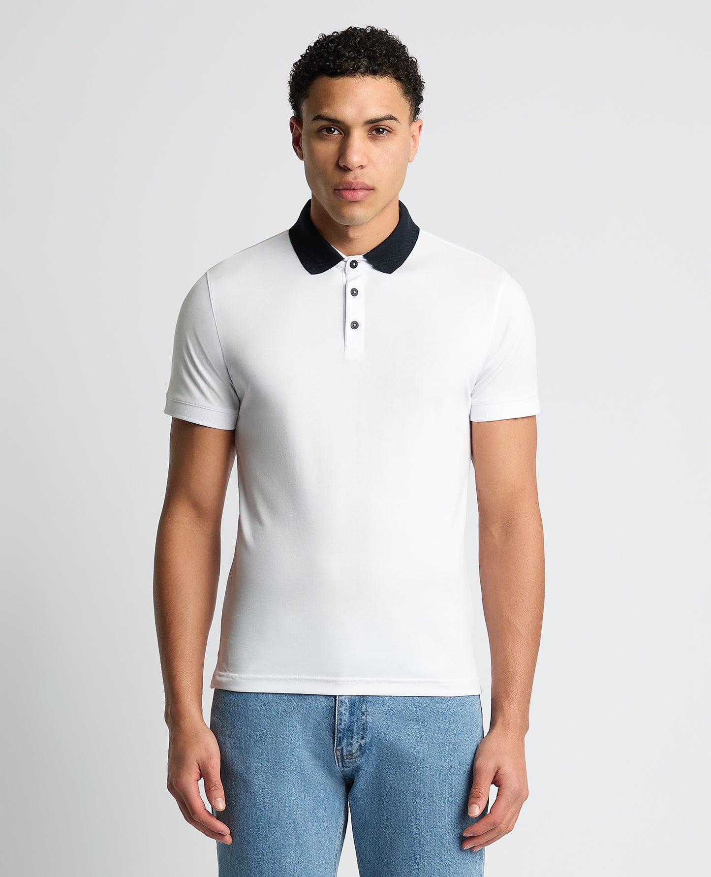 Tapered Fit Cotton-Blend Polo Shirt