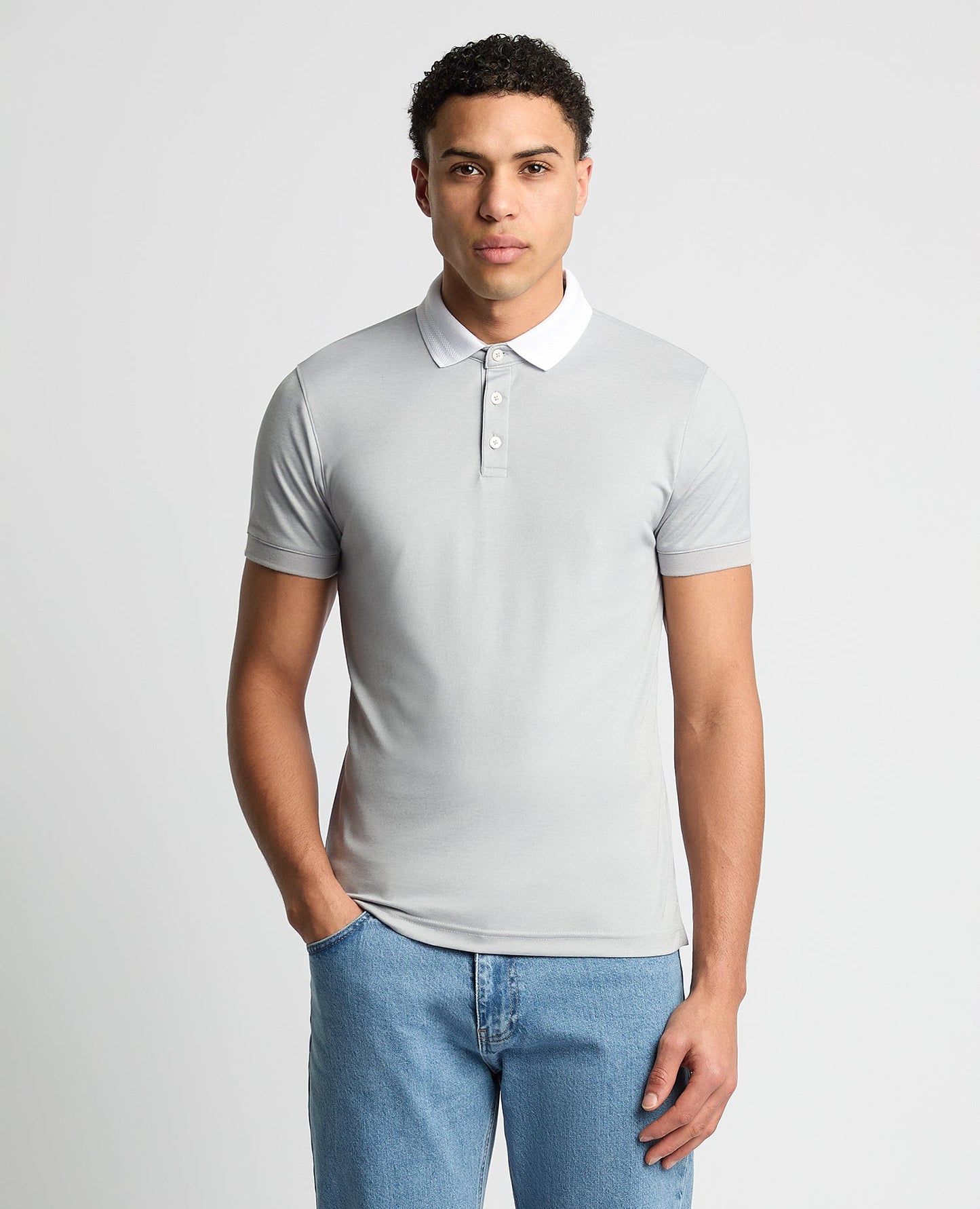 Tapered Fit Cotton-Blend Polo Shirt