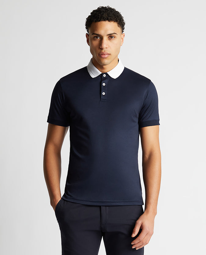 Tapered Fit Cotton-Blend Polo Shirt