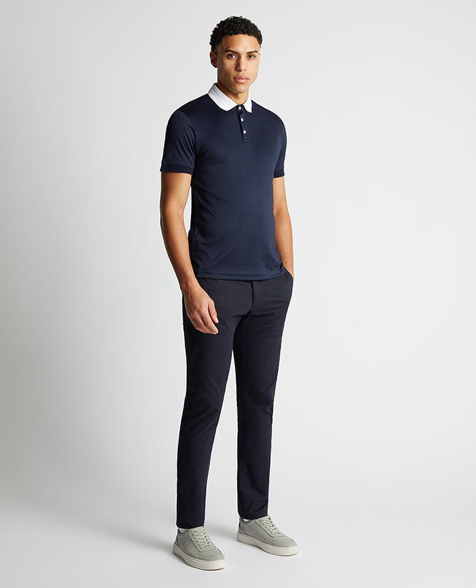 Tapered Fit Cotton-Blend Polo Shirt
