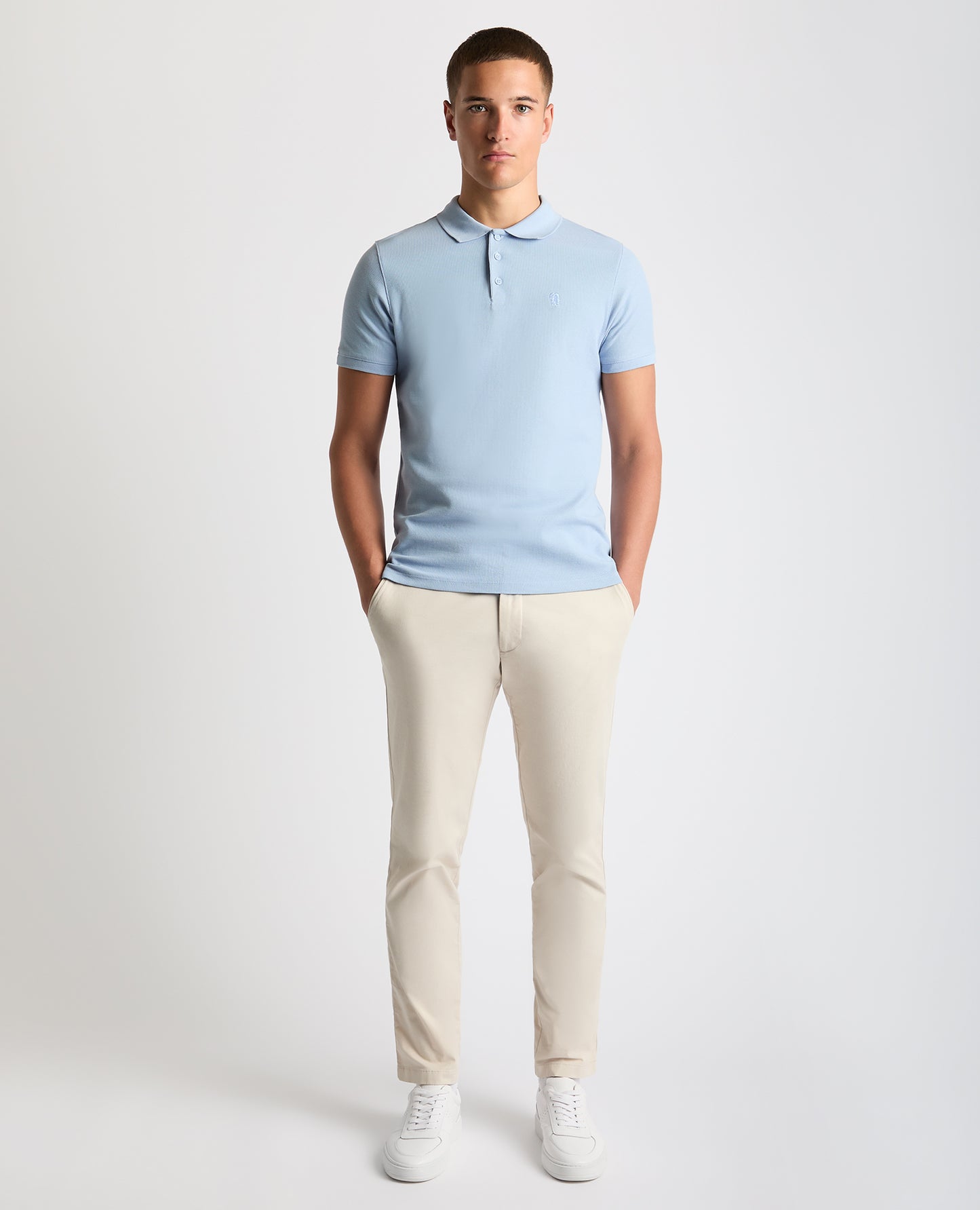 Tapered Fit Cotton Pique Polo Shirt
