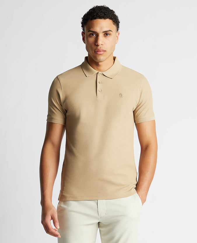 Tapered Fit Cotton Pique Polo Shirt