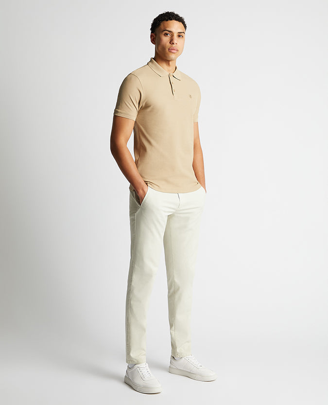 Tapered Fit Cotton Pique Polo Shirt