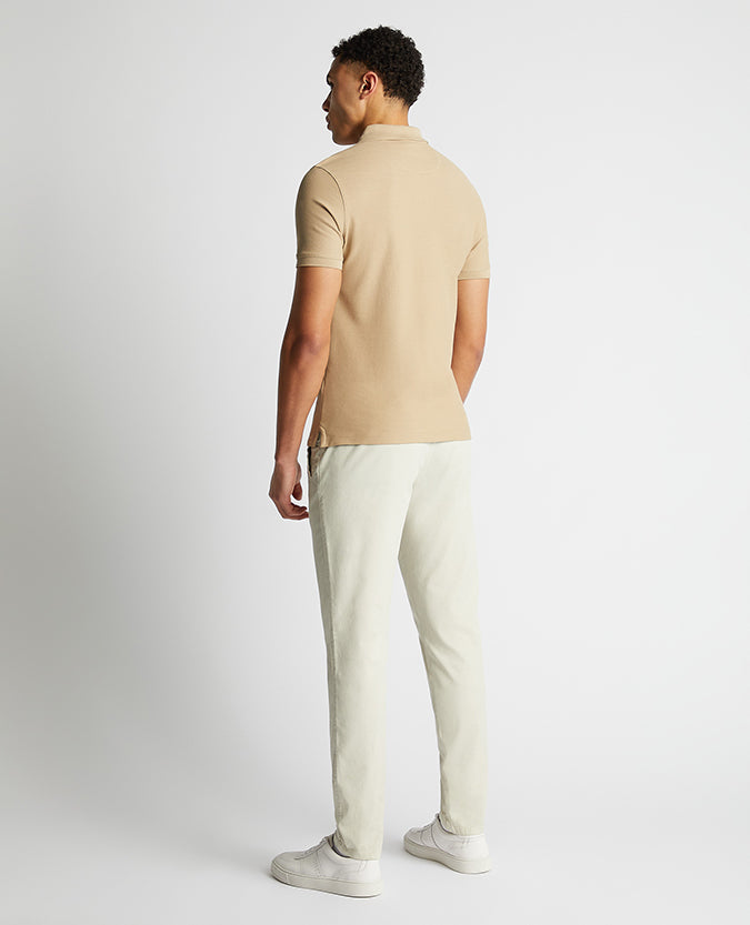 Tapered Fit Cotton Pique Polo Shirt