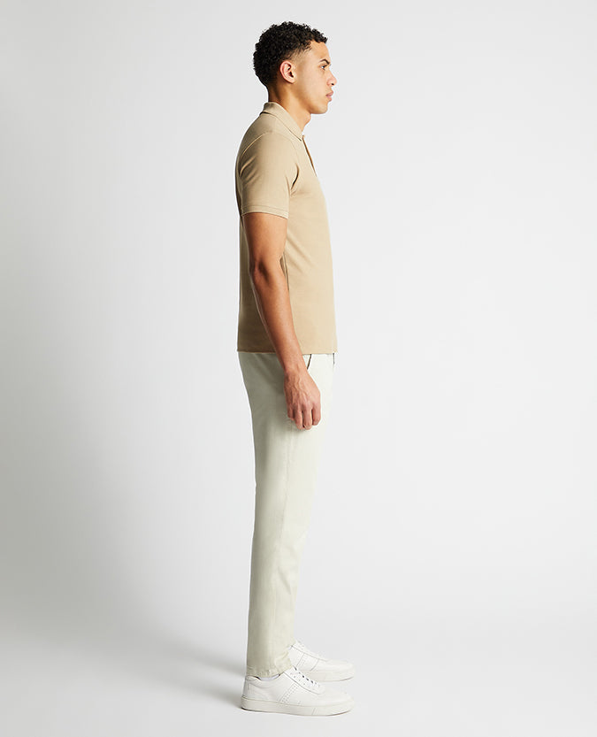Tapered Fit Cotton Pique Polo Shirt