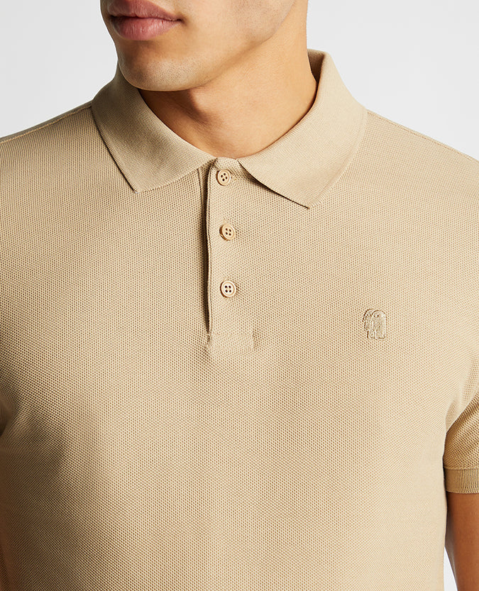 Tapered Fit Cotton Pique Polo Shirt