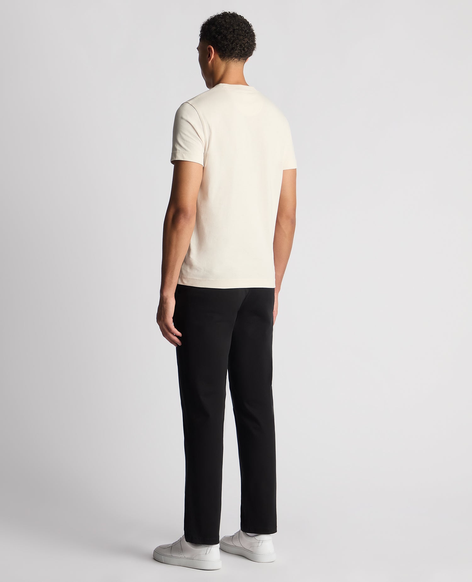 Man wearing a sand Relaxed Fit Organic Cotton T-Shirt