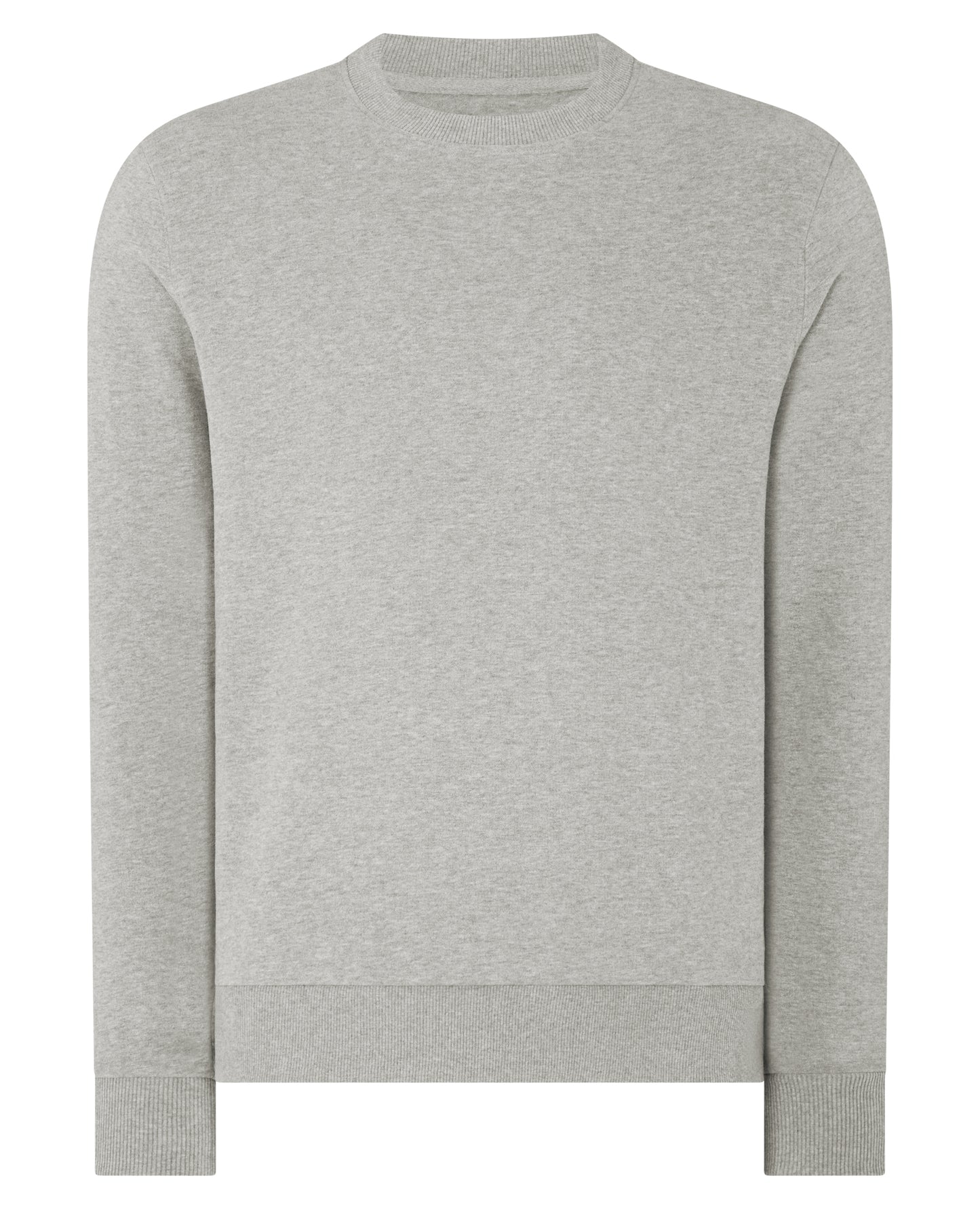 Man wearing a grey Crew Neck Terry Sweatshirt