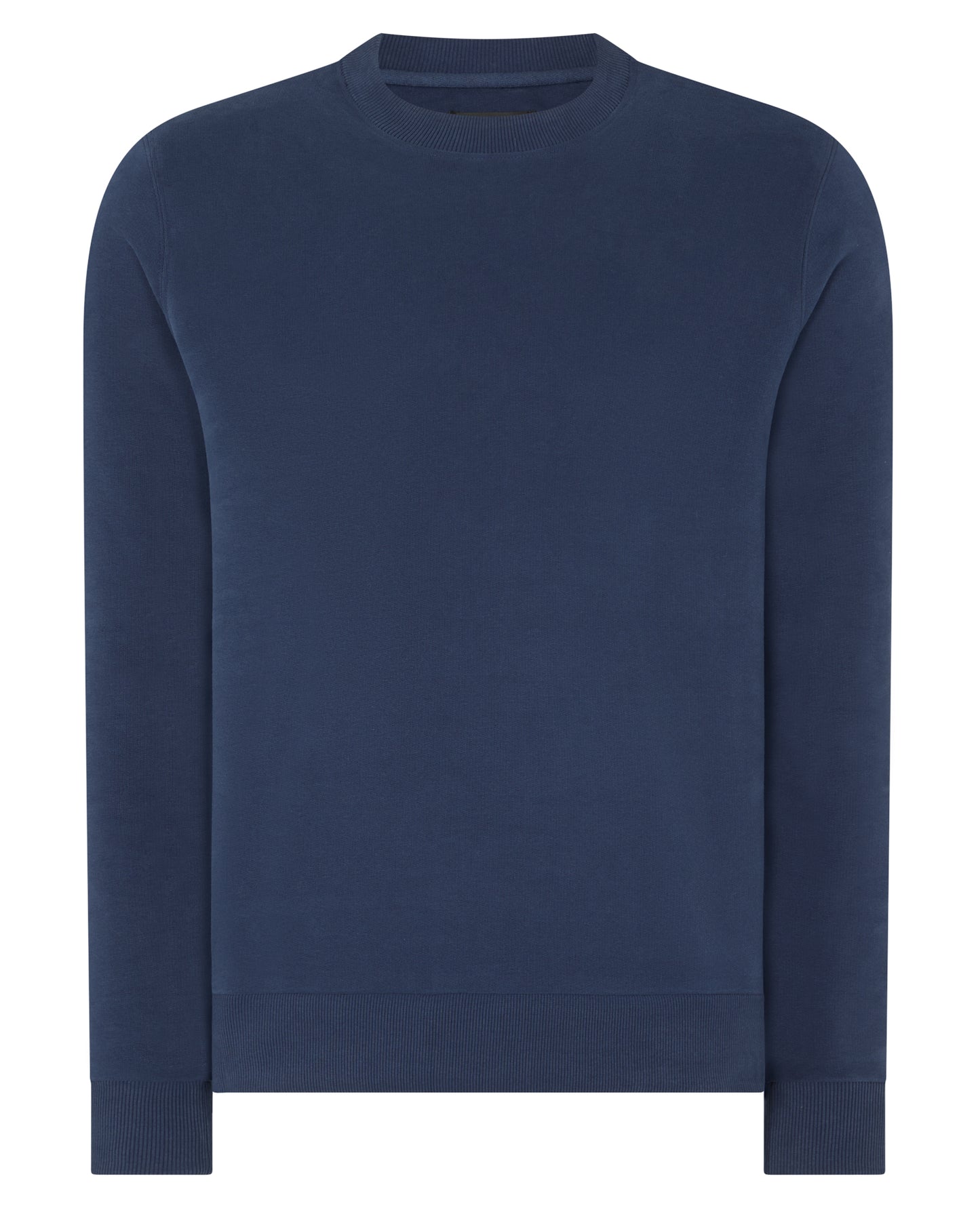 Man wearing a blue Tapered Fit Soft Touch Cotton-Blend Sweatshirt