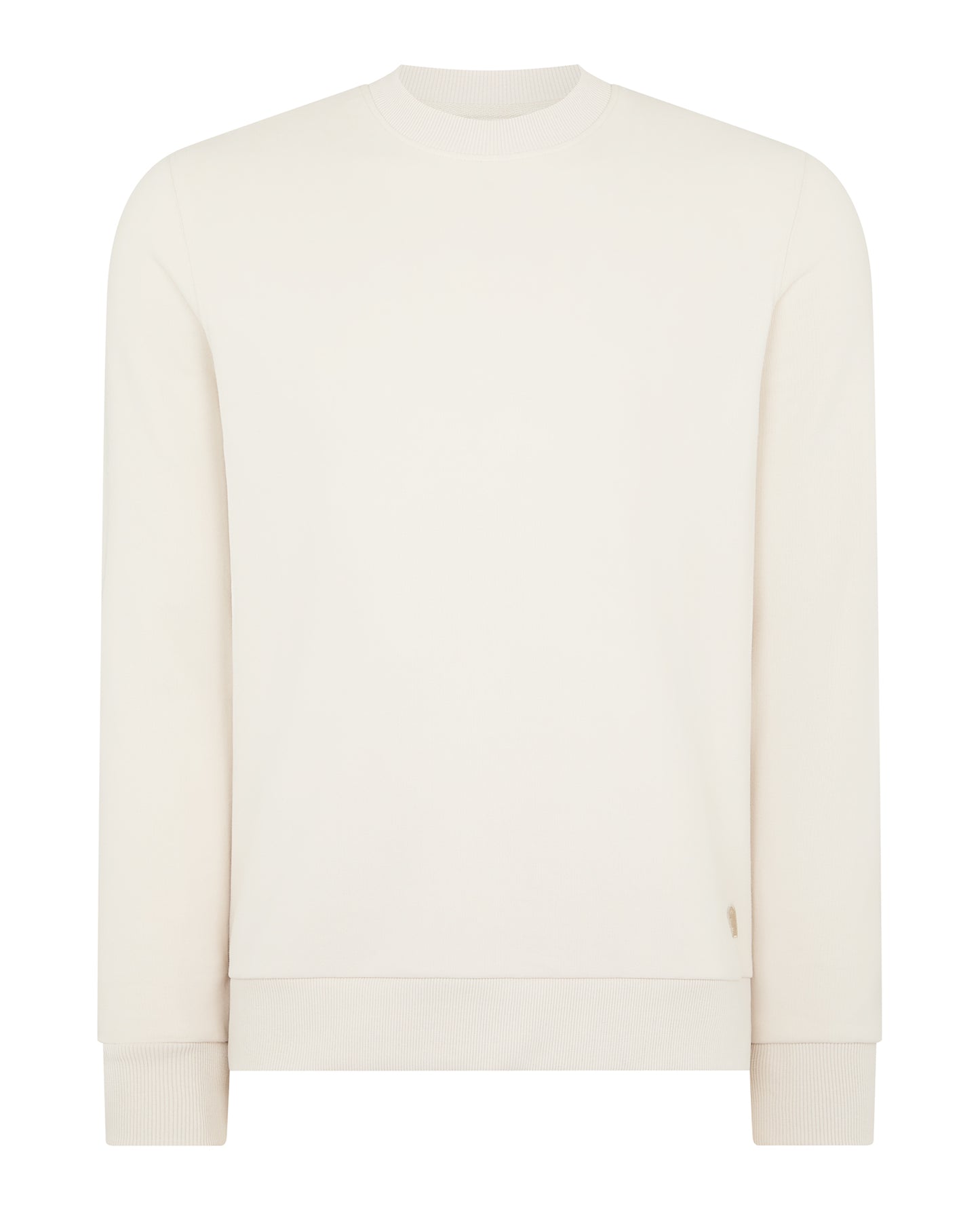 Man wearing a sand Crew Neck Terry Sweatshirt