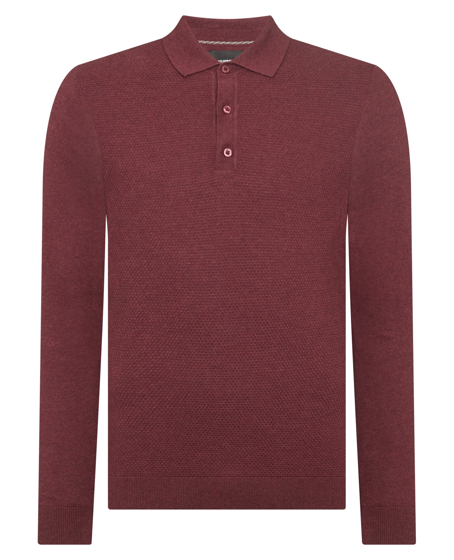 Man wearing a red Slim Fit Cotton Knitted Polo